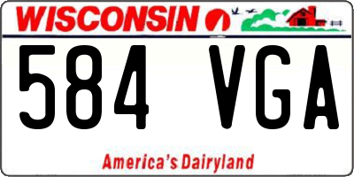 WI license plate 584VGA