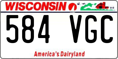 WI license plate 584VGC