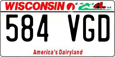 WI license plate 584VGD
