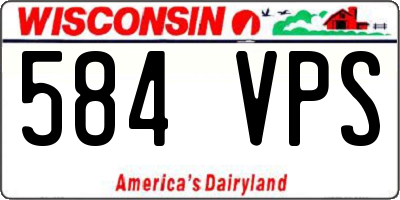 WI license plate 584VPS