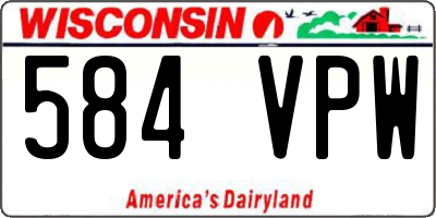 WI license plate 584VPW