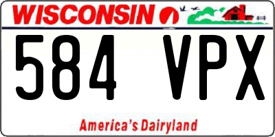 WI license plate 584VPX