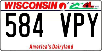 WI license plate 584VPY