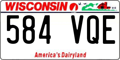 WI license plate 584VQE