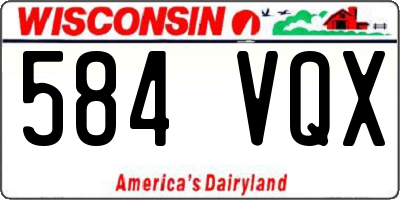 WI license plate 584VQX
