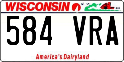 WI license plate 584VRA
