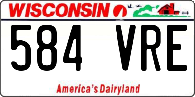 WI license plate 584VRE