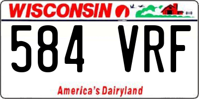 WI license plate 584VRF