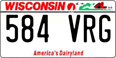 WI license plate 584VRG