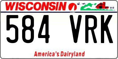 WI license plate 584VRK
