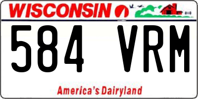 WI license plate 584VRM