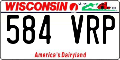 WI license plate 584VRP