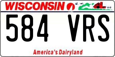 WI license plate 584VRS