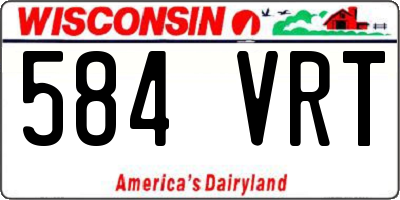 WI license plate 584VRT