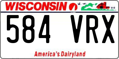 WI license plate 584VRX