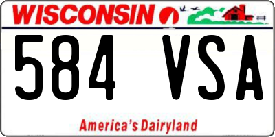 WI license plate 584VSA