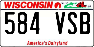 WI license plate 584VSB