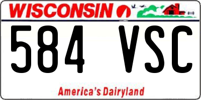 WI license plate 584VSC