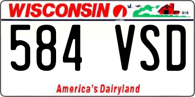 WI license plate 584VSD
