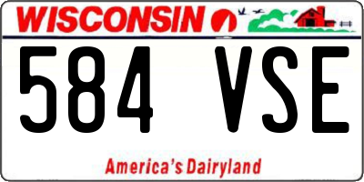 WI license plate 584VSE