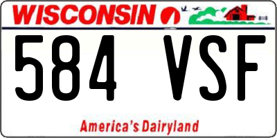 WI license plate 584VSF