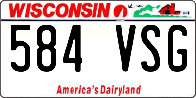 WI license plate 584VSG
