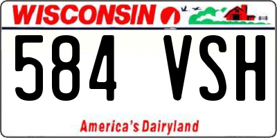WI license plate 584VSH