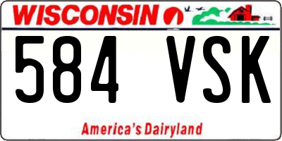 WI license plate 584VSK