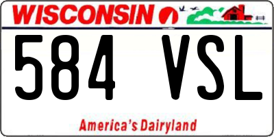 WI license plate 584VSL