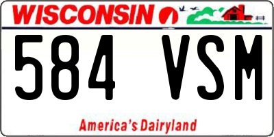 WI license plate 584VSM