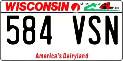WI license plate 584VSN