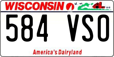 WI license plate 584VSO