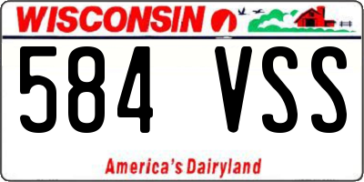 WI license plate 584VSS