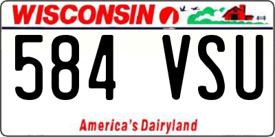 WI license plate 584VSU