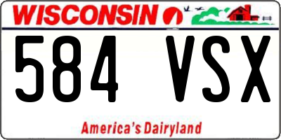 WI license plate 584VSX