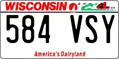 WI license plate 584VSY