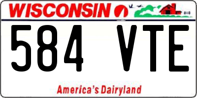 WI license plate 584VTE
