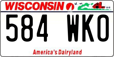 WI license plate 584WKO
