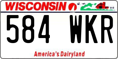 WI license plate 584WKR