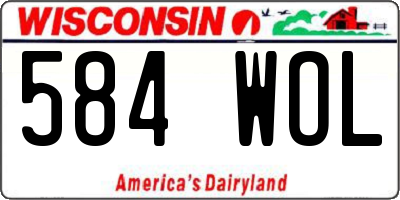 WI license plate 584WOL