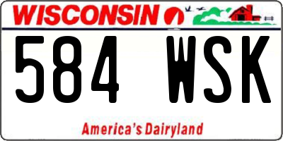 WI license plate 584WSK