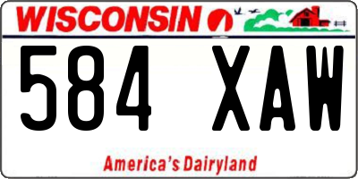 WI license plate 584XAW