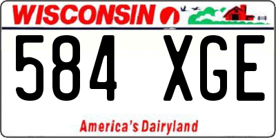 WI license plate 584XGE