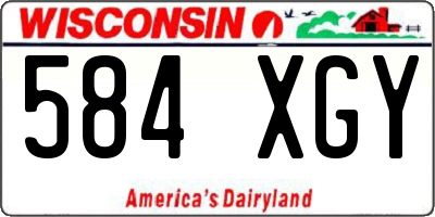 WI license plate 584XGY