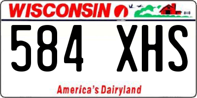 WI license plate 584XHS