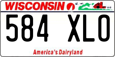 WI license plate 584XLO
