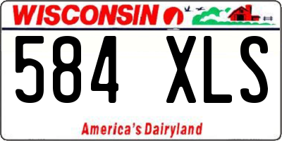 WI license plate 584XLS