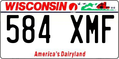 WI license plate 584XMF