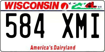 WI license plate 584XMI