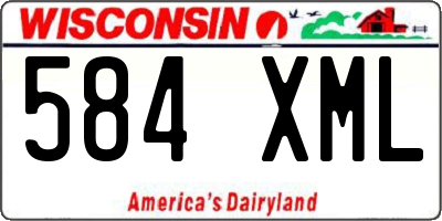WI license plate 584XML